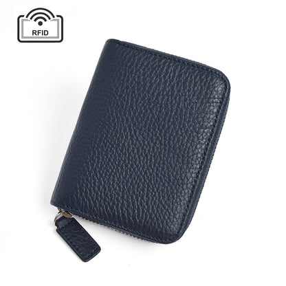 Leather Ins Organ Card Bag Rfid Anti-theft Zipper