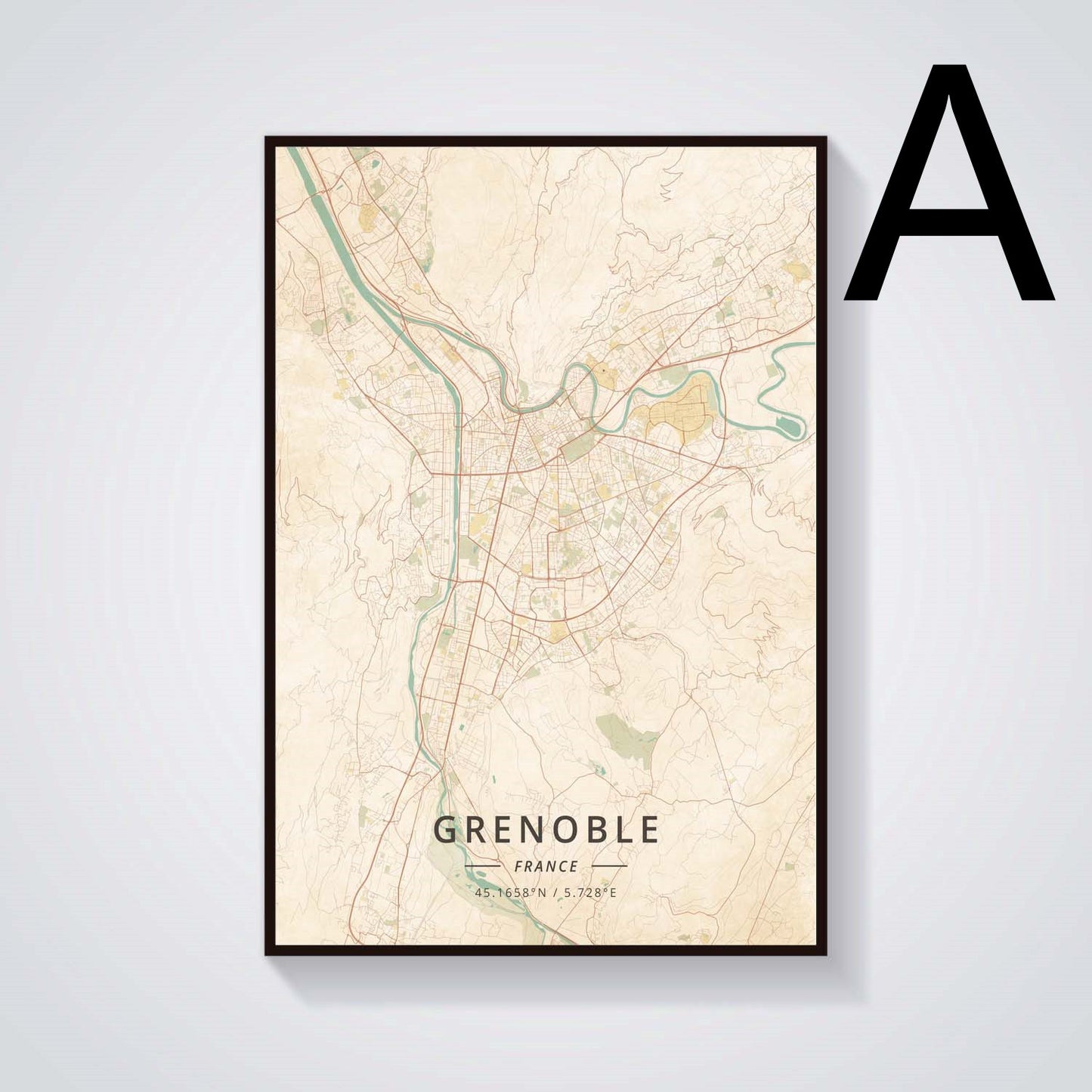 Grenoble Vintage Landscape Canvas Painting Poster