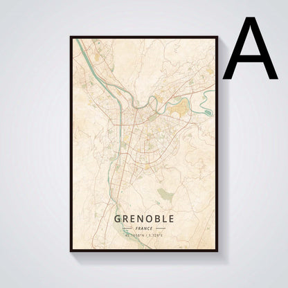 Grenoble Vintage Landscape Canvas Painting Poster