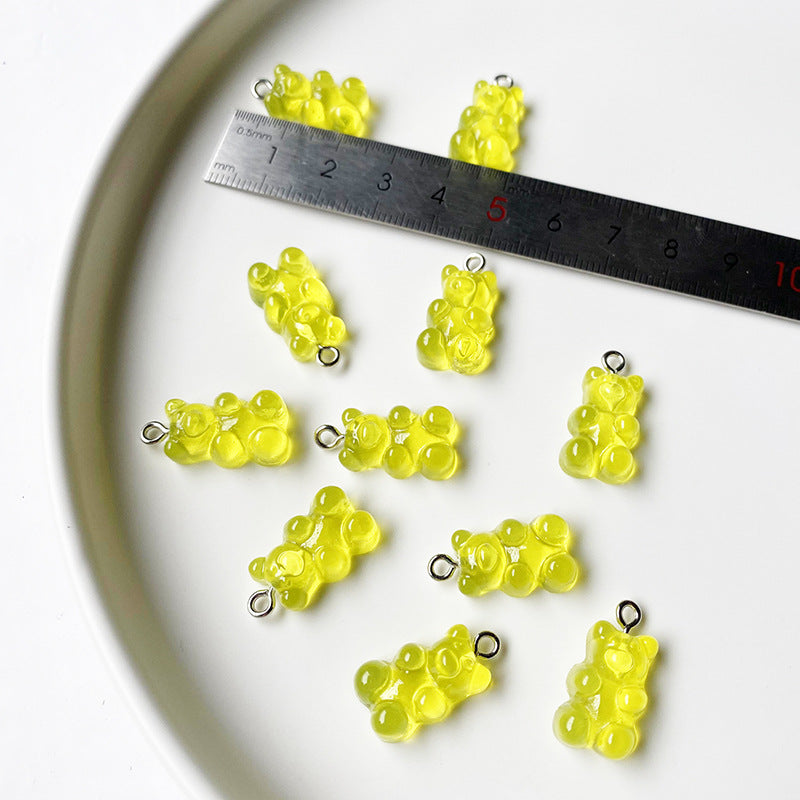 Jelly color bear earrings earrings pendant