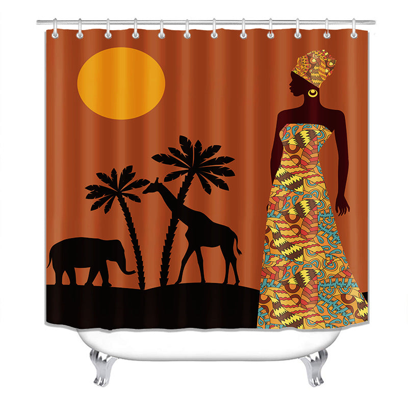 3D digital printed waterproof shower curtain