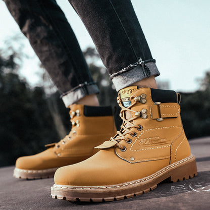 Martin boots non-slip and velvet warm leather boots