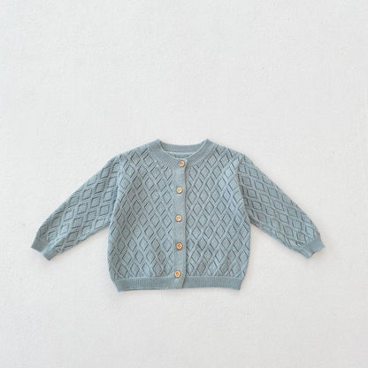 New Sweet Rhombus Hollow Long Sleeve Small Jacket