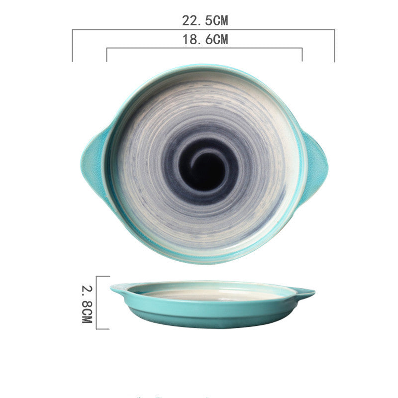 Ceramic Hand-painted Western Food Microwave Breakfast Plate