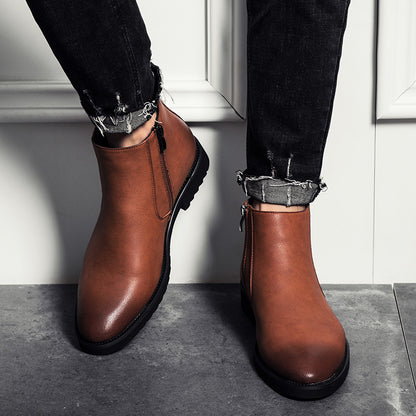 Men's New High-Top British Leather Shoes