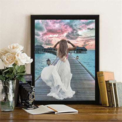 5D Female Portrait Diamond Painting Full Bridge Embroidery Cross Mural Kit