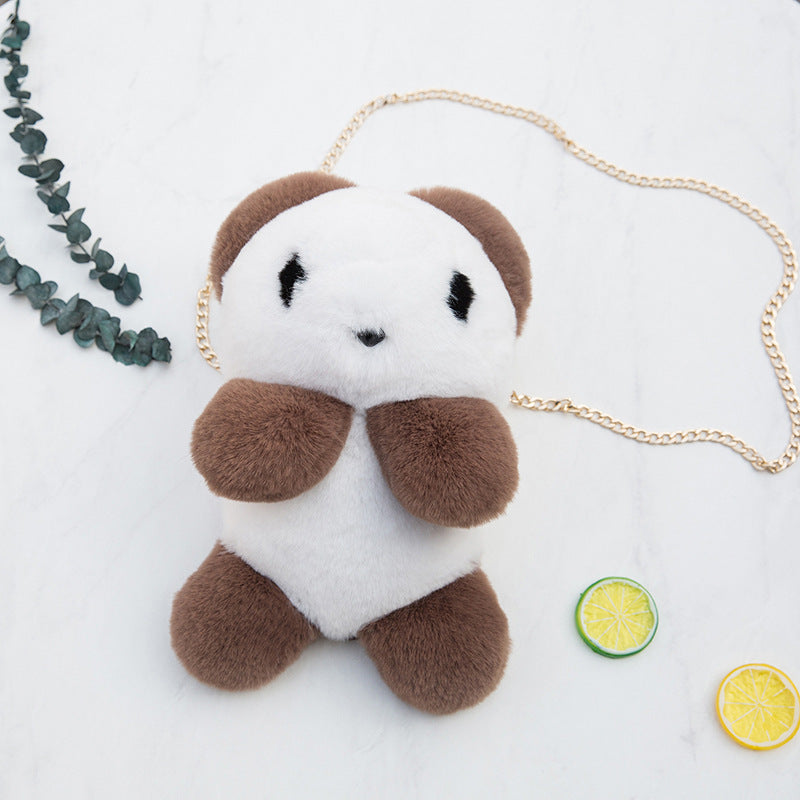 Panda plush diagonal bag