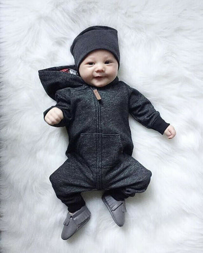 One piece solid color black cool long sleeve