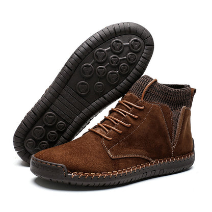 Men's Martin boots winter plus cotton mid-tube snow boots