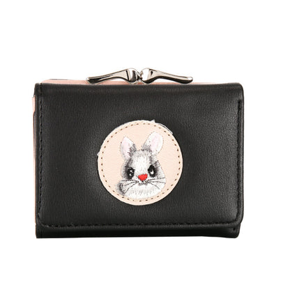 Short Women's Small Clip Bag Solid Color Cute Women's Coin Purse