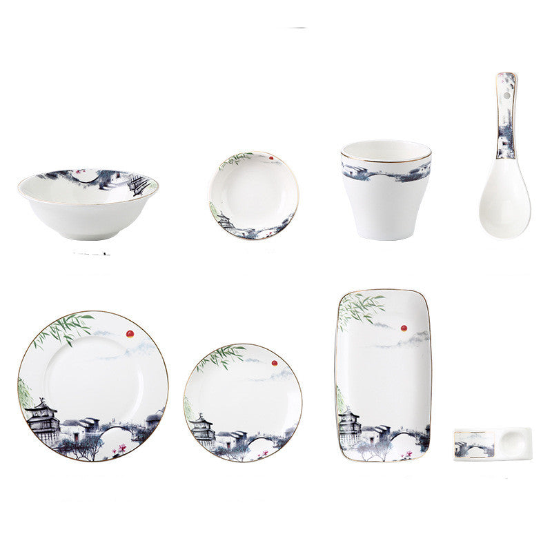 Hotel Tableware Set Eight-piece Bowl And Plate Hospitality Tableware Set