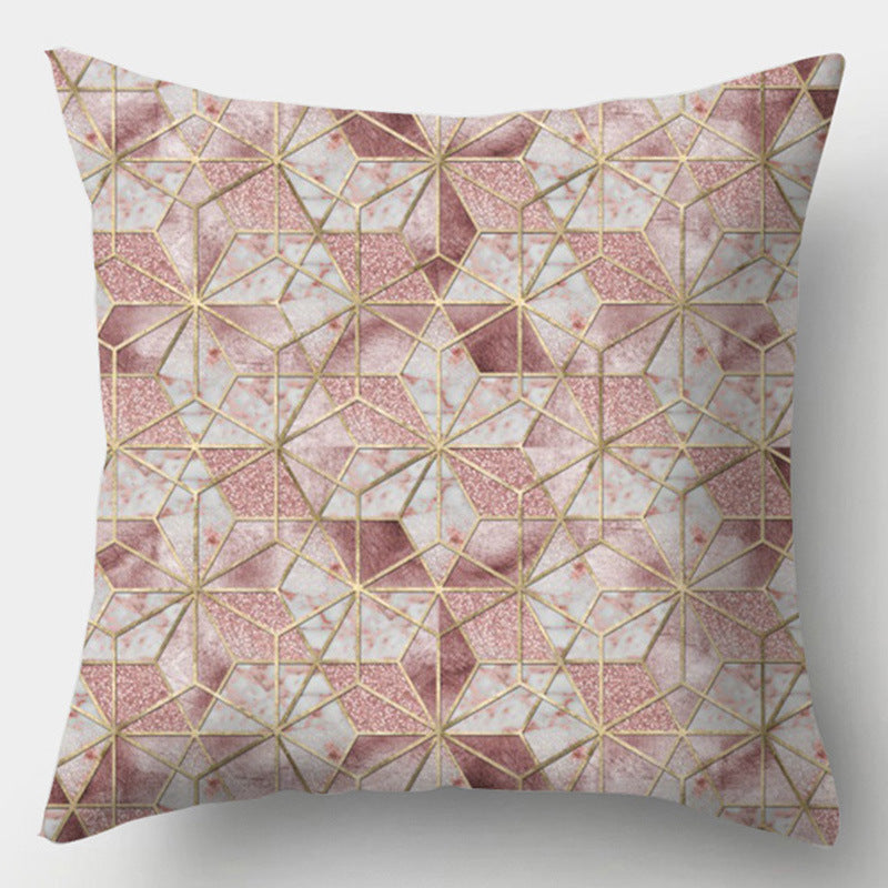 Modern Simple Pillow Home Cushion Geometric Amazon Hot Sale Peach Skin Fabric