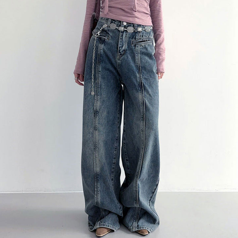 American Style Trend Street Shooting Women's Clothing Worn Jeans