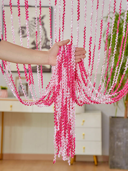 For Living Room Partition Curtain Line Pearl Door Curtain Punch-free Wedding Silver Silk Tassel Curtain