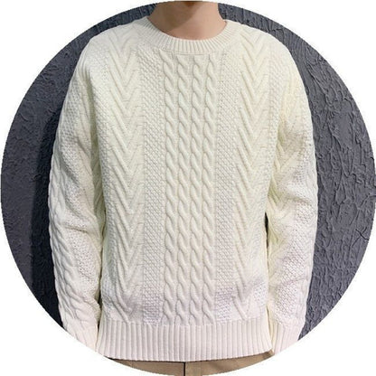 Men's Knitting Thick Yarn Fried Dough Twists Sweater