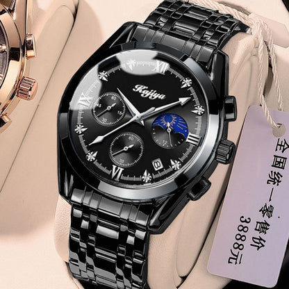 Korean Fashion Leather Steel Band Sport Quartz Watch