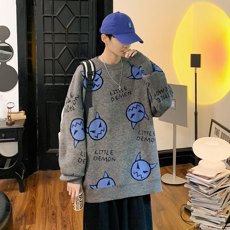 Cartoon Loose Knit Men's And Women's Casual Round Neck Pullover Sweater