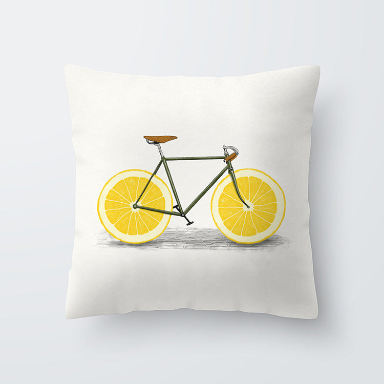 Geometric yellow Hawaiian pillowcase
