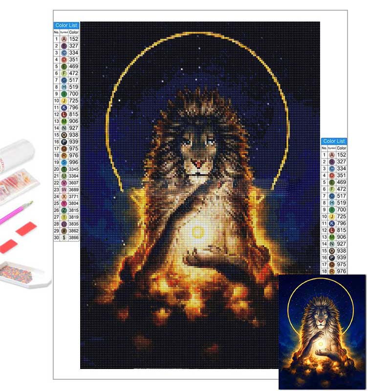 Household Animal Lion DIY Diamond Cross Stitch