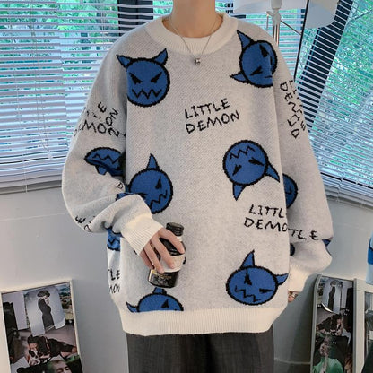 Cartoon Loose Knit Men's And Women's Casual Round Neck Pullover Sweater