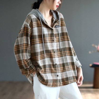 Literary Casual Large Hooded Shirt