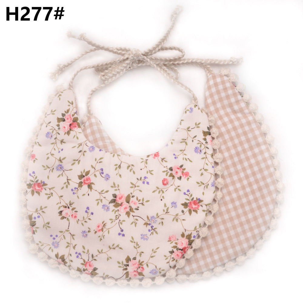 Cotton and linen two-layer saliva towel bib bib