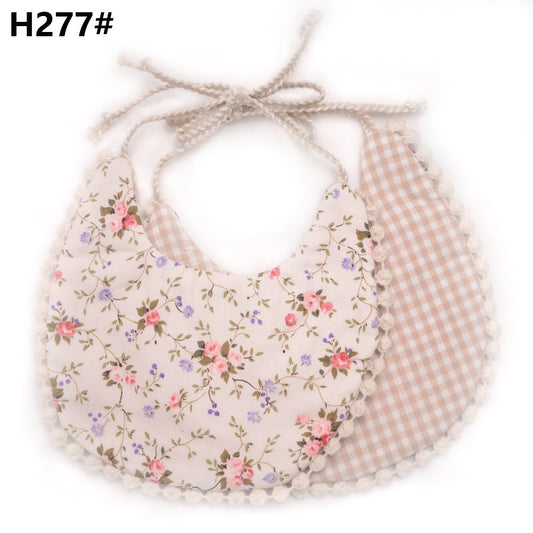 Cotton and linen two-layer saliva towel bib bib