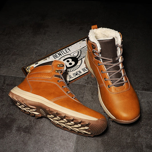 Outdoor warm cotton sports plus velvet hiking shoes