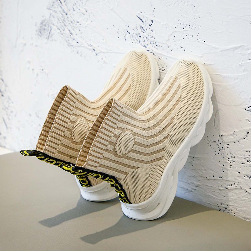 Girls high top casual knit shoes boots cotton boots