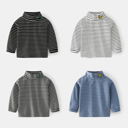 Children's Bottoming Shirt Striped Non-hooded Boy Long-sleeved Senior Casual Shirt