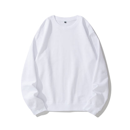 Heavyweight Round Neck Sweater Thickened Terry Solid Color Couple