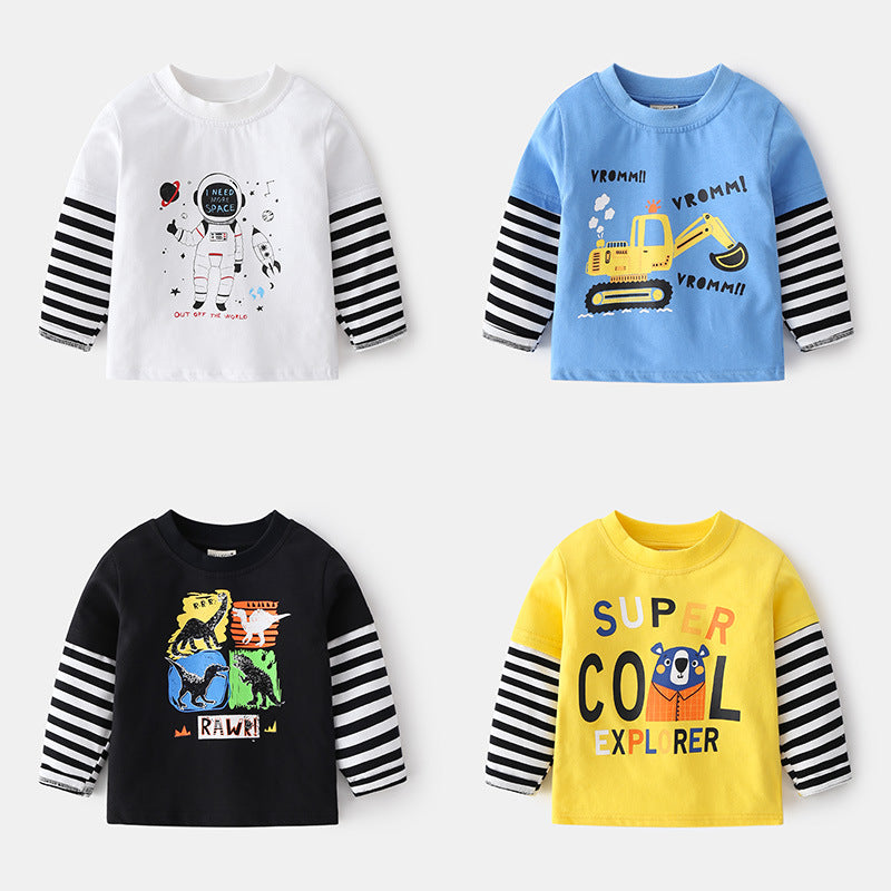 Cotton Round Neck Non-hooded Children's Clothing Cute Fashion Casual Children's Clothing