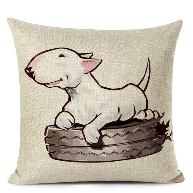 Chinese printed linen pillowcase