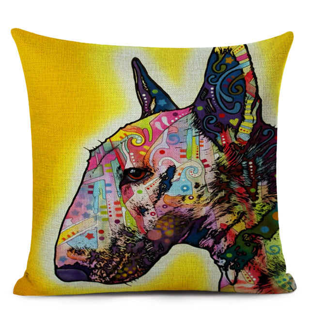 Chinese printed linen pillowcase