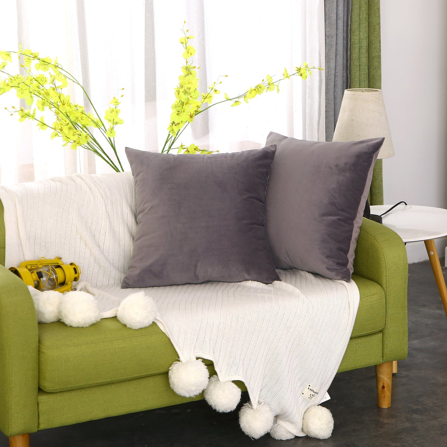 Velvet Solid Color Super Soft Sofa Cushion Children's Room Decoration