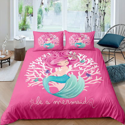 Home Textile Digital Printing Cartoon Mermaid Duvet Cover