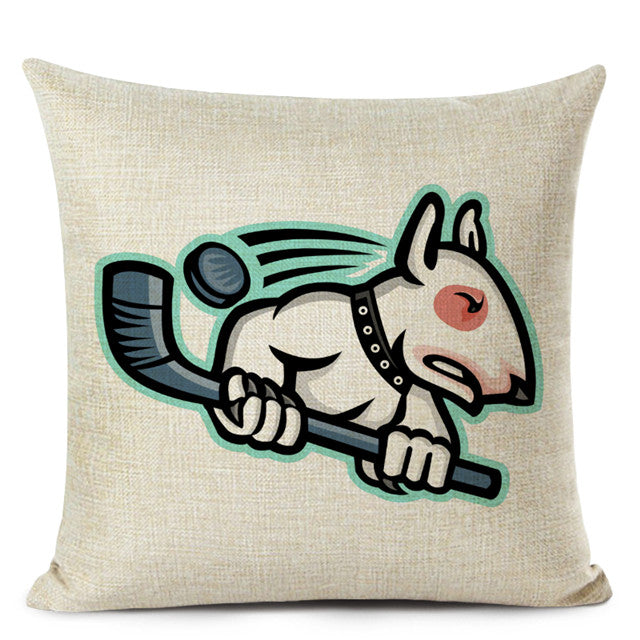 Chinese printed linen pillowcase