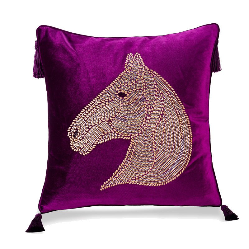 Bedroom Bedside Hot Drill Horse Head Pillow Cover