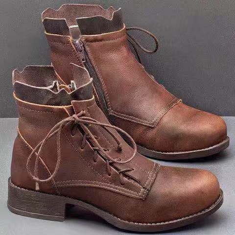 New low-heeled large size Martin boots