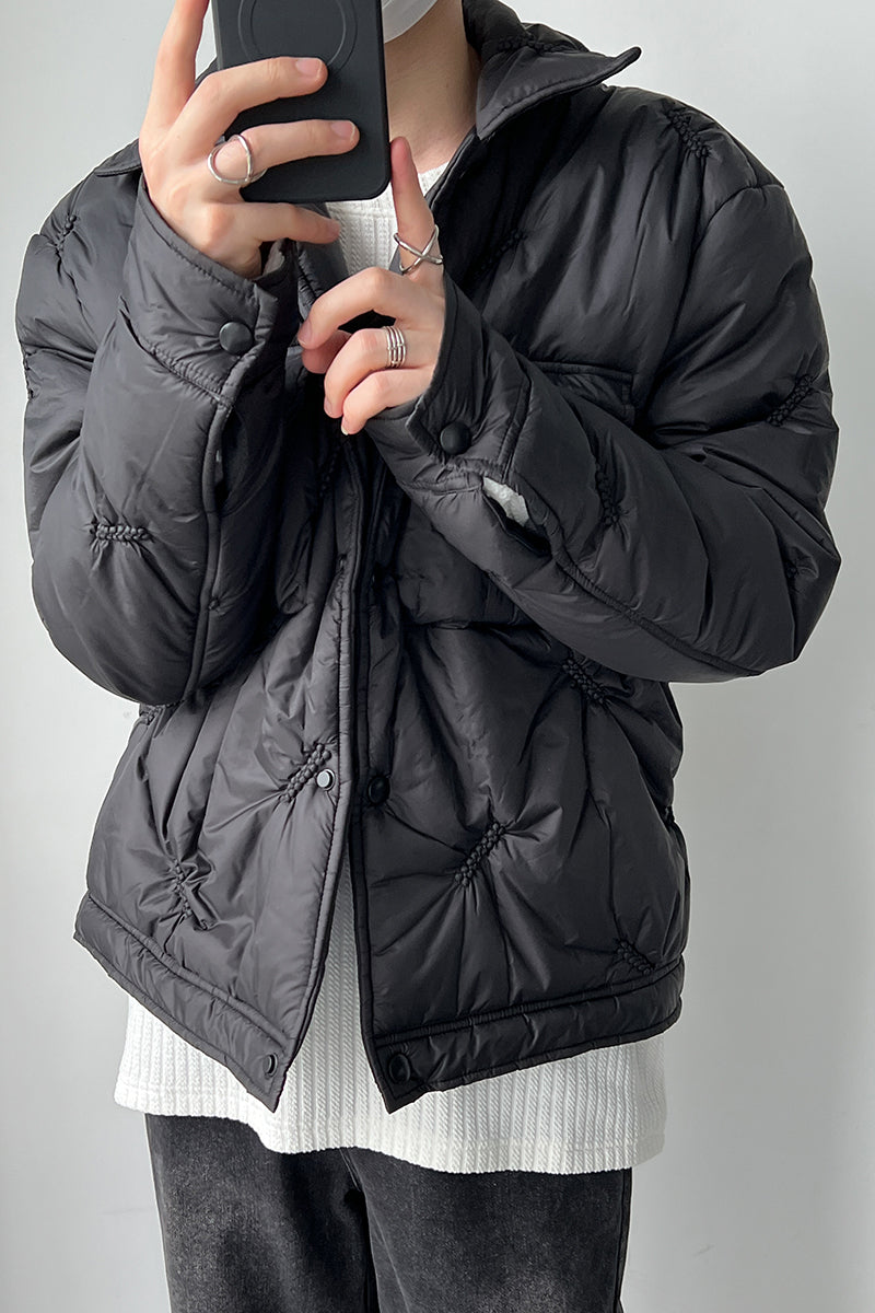 Fashion Everything Personality Small Fragrant Wind Cotton-padded Jacket Temperament Black Coat