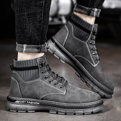 Men's Trendy Boots Korean Casual Shoes Men's Tooling Boots