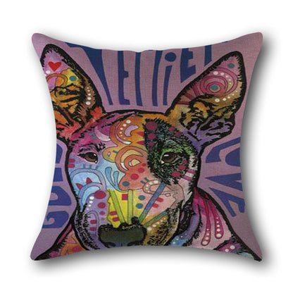 Printed cotton and linen pillowcase