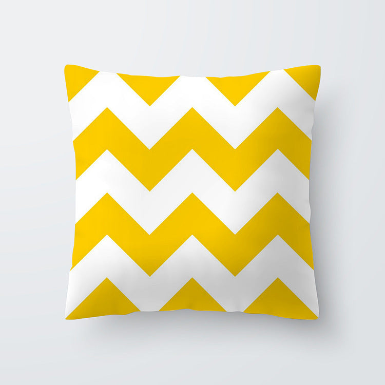 Geometric yellow Hawaiian pillowcase