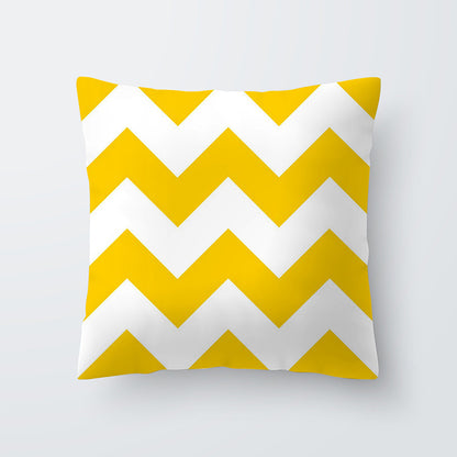 Geometric yellow Hawaiian pillowcase