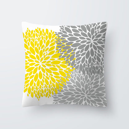 Geometric yellow Hawaiian pillowcase