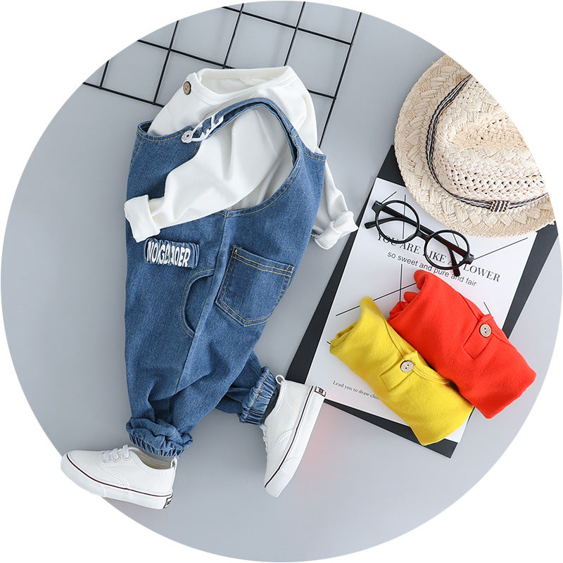 Baby denim strap set