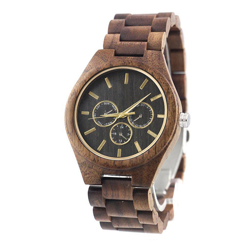 Fashion simple watch All wood walnut quartz watch