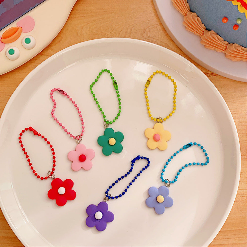 Fashion Colorful Flower Shape Pendant Keychain
