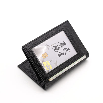 Short Genuine Leather Men's And Women's Wallet Vertical Multi Card