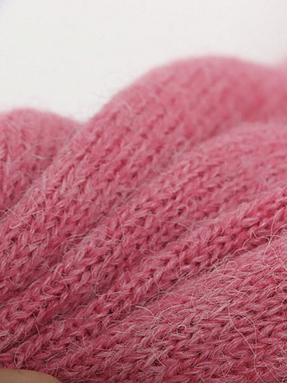 Cashmere Round Neck Sweater Women's Early Autumn Winter Spring Heavy Industry Three-Dimensional Hook Flower Light Luxury Pink Top